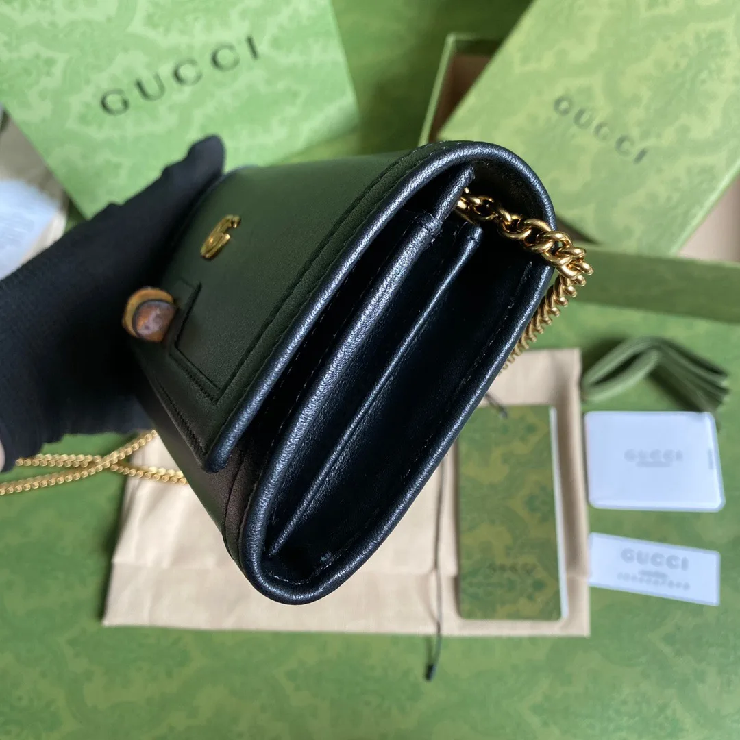 Gucci Diana Chain Wallet With Bamboo Black , / GG - Image 5