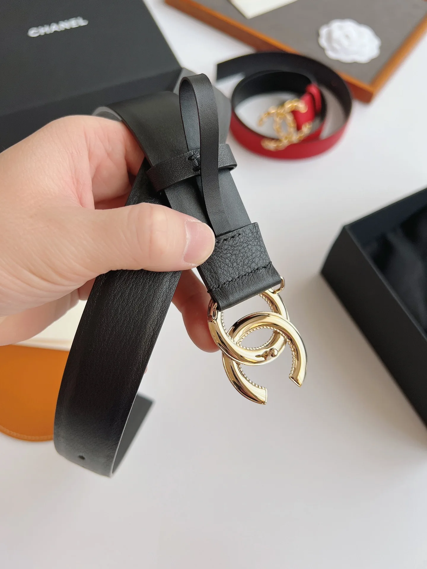 Chanel Attach Stone Metal CC Belt Black - Image 8