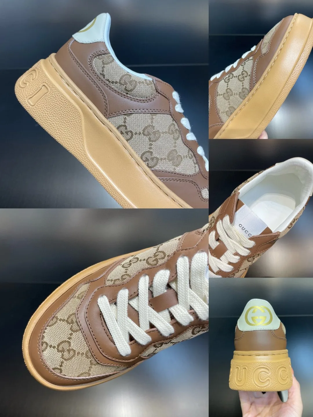 Gucci Womens GG Sneaker Brown And Beige - Image 8