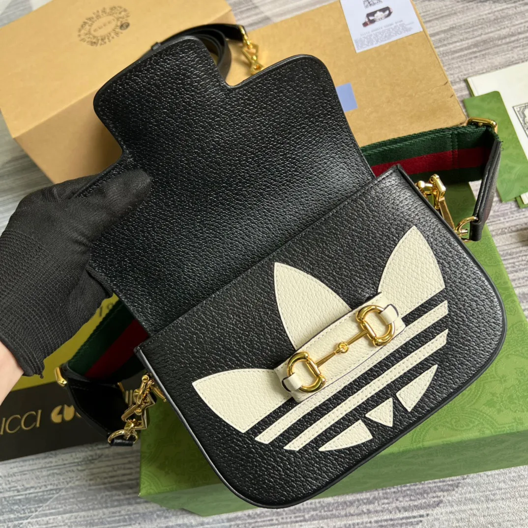 Gucci x Adidas Horsebit 1955 Mini Bag Black - Image 8