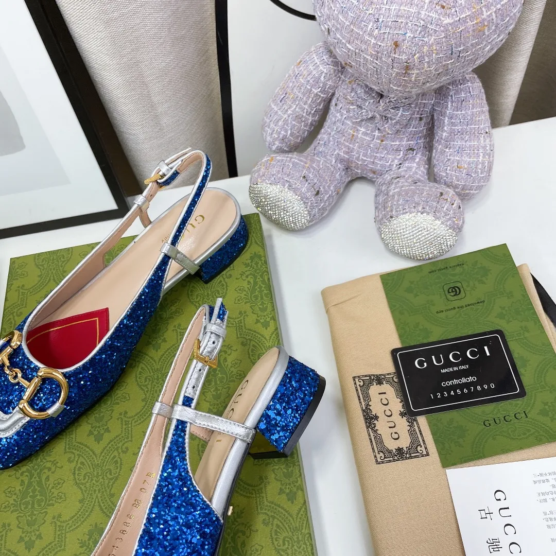 Gucci Lovelight Slingback With Horsebit Blue - Image 2