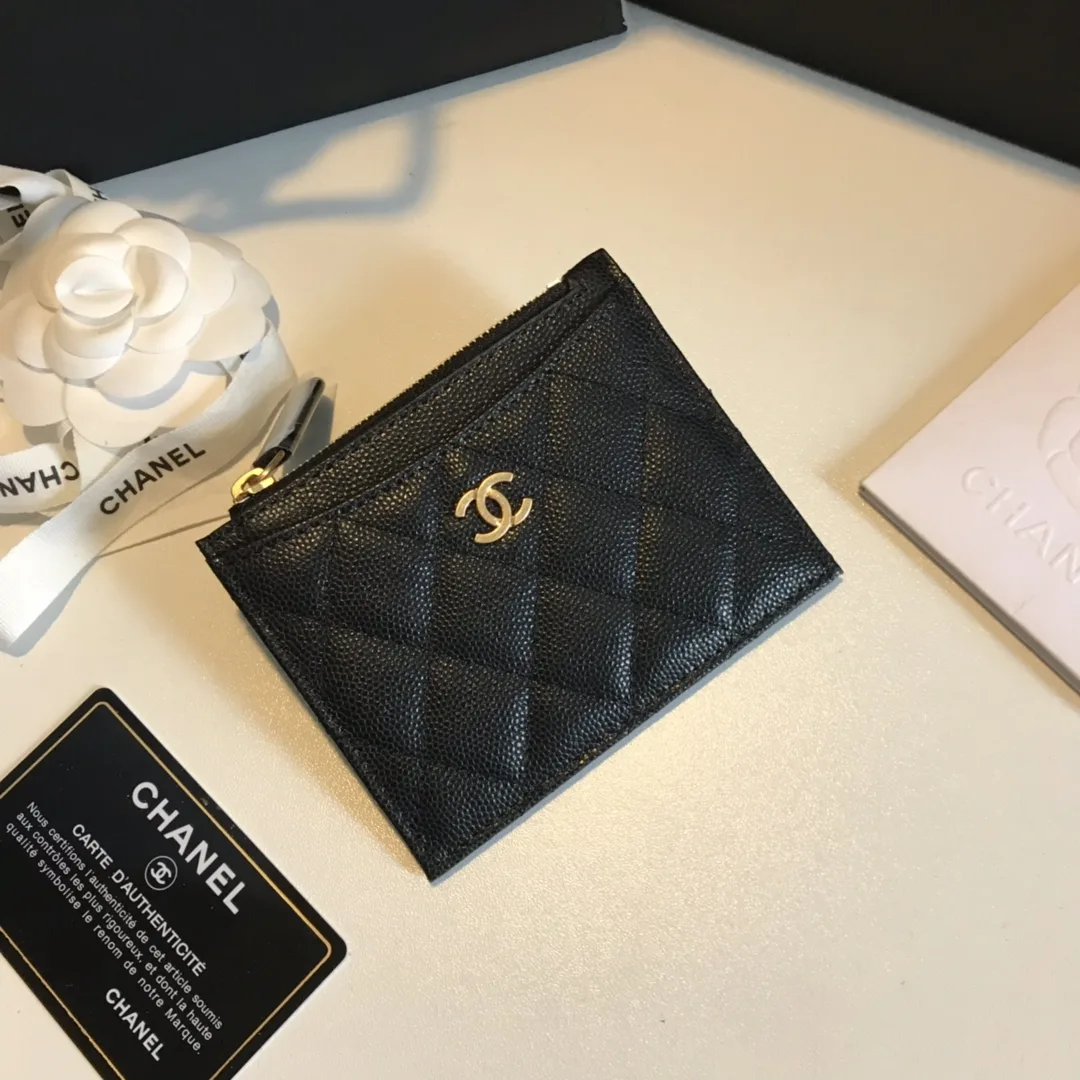 Chanel Flat Card Holder Black Bag / - Image 6