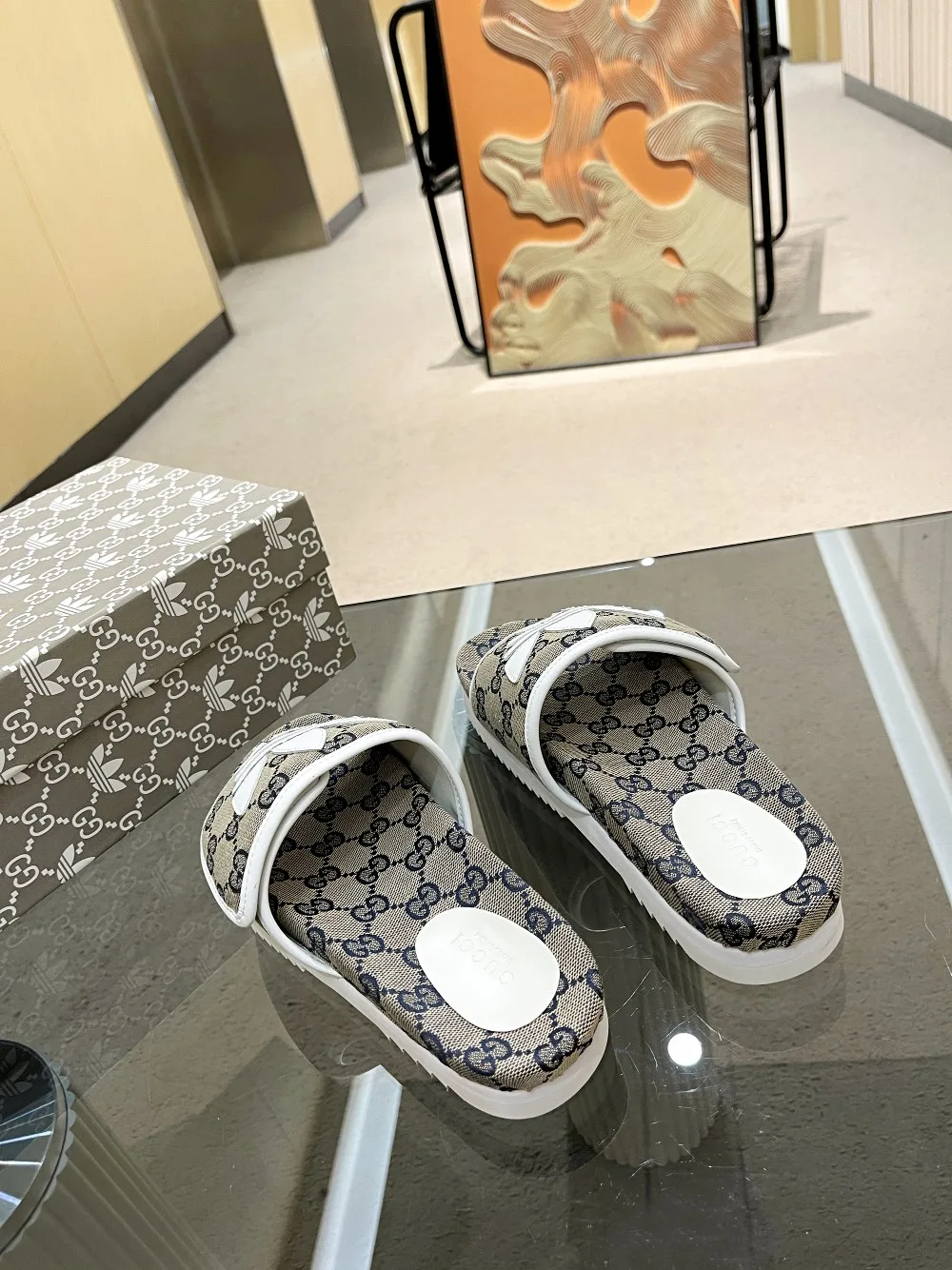 Alternative view of Gucci x Adidas Women’s GG Platform Sandal Grey