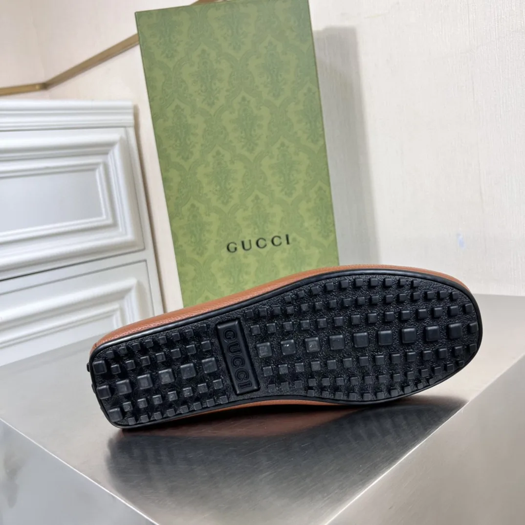 Gucci Men’s Loafers With Web Details Brown - Image 6