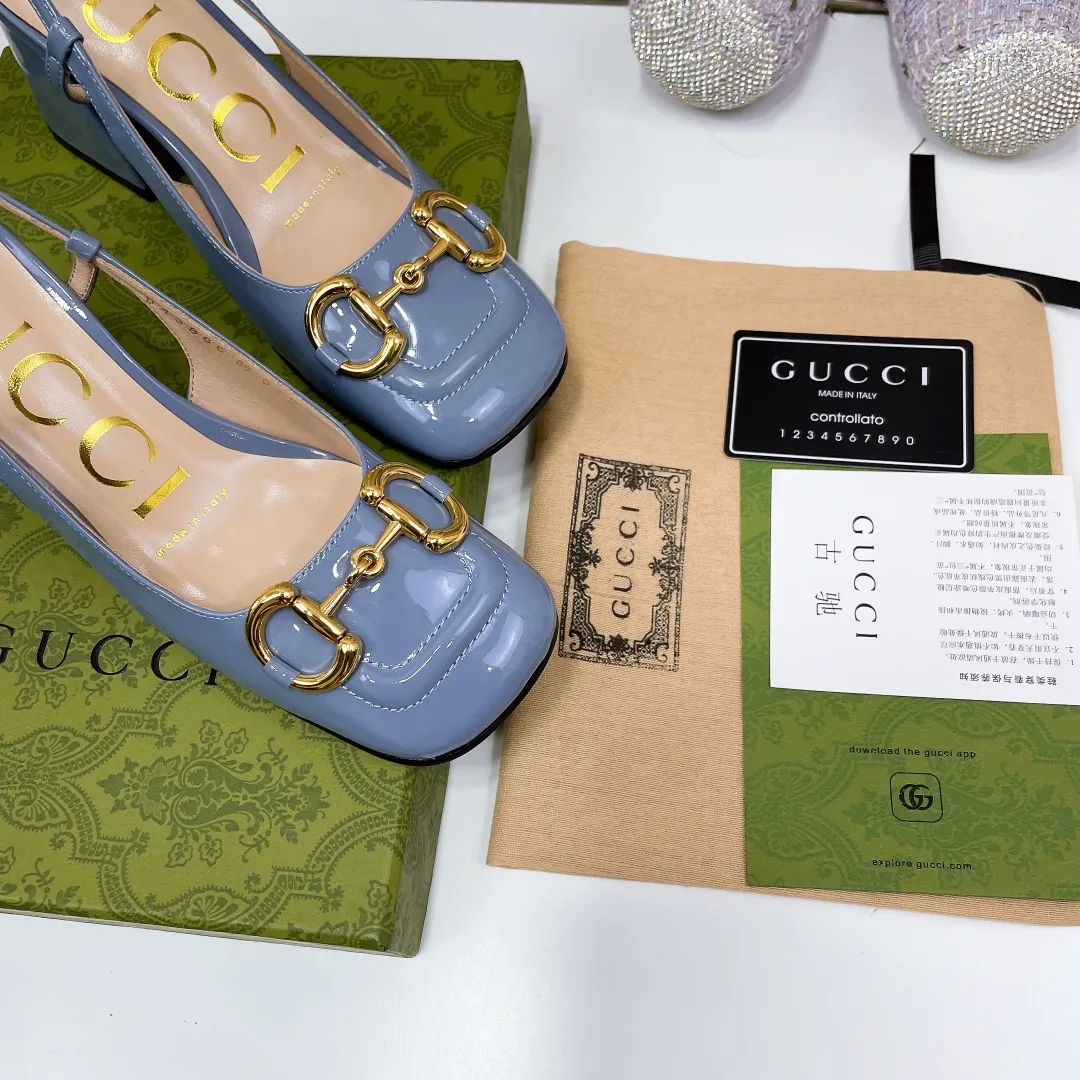 Gucci Women’s Mid-Heel Slingback With Horsebit Jade Green - Image 4