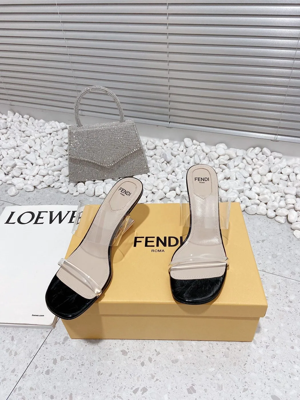 Alternative view of Fendi First Black Transparent Medium-Heeled Sandals