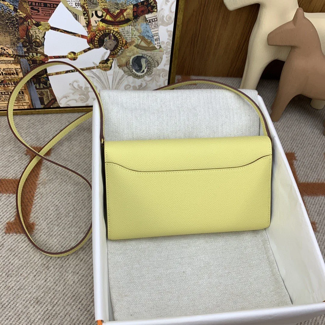 Hermes Constance Long Togo Wallet Yellow, Gold Toned Hardware Bag - Image 2