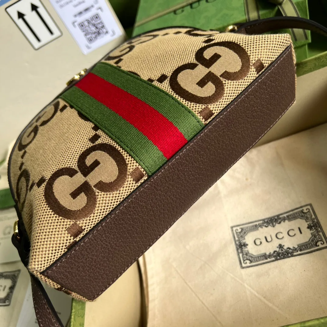 Alternative view of Gucci Ophidia Jumbo GG Small Shoulder Bag Brown