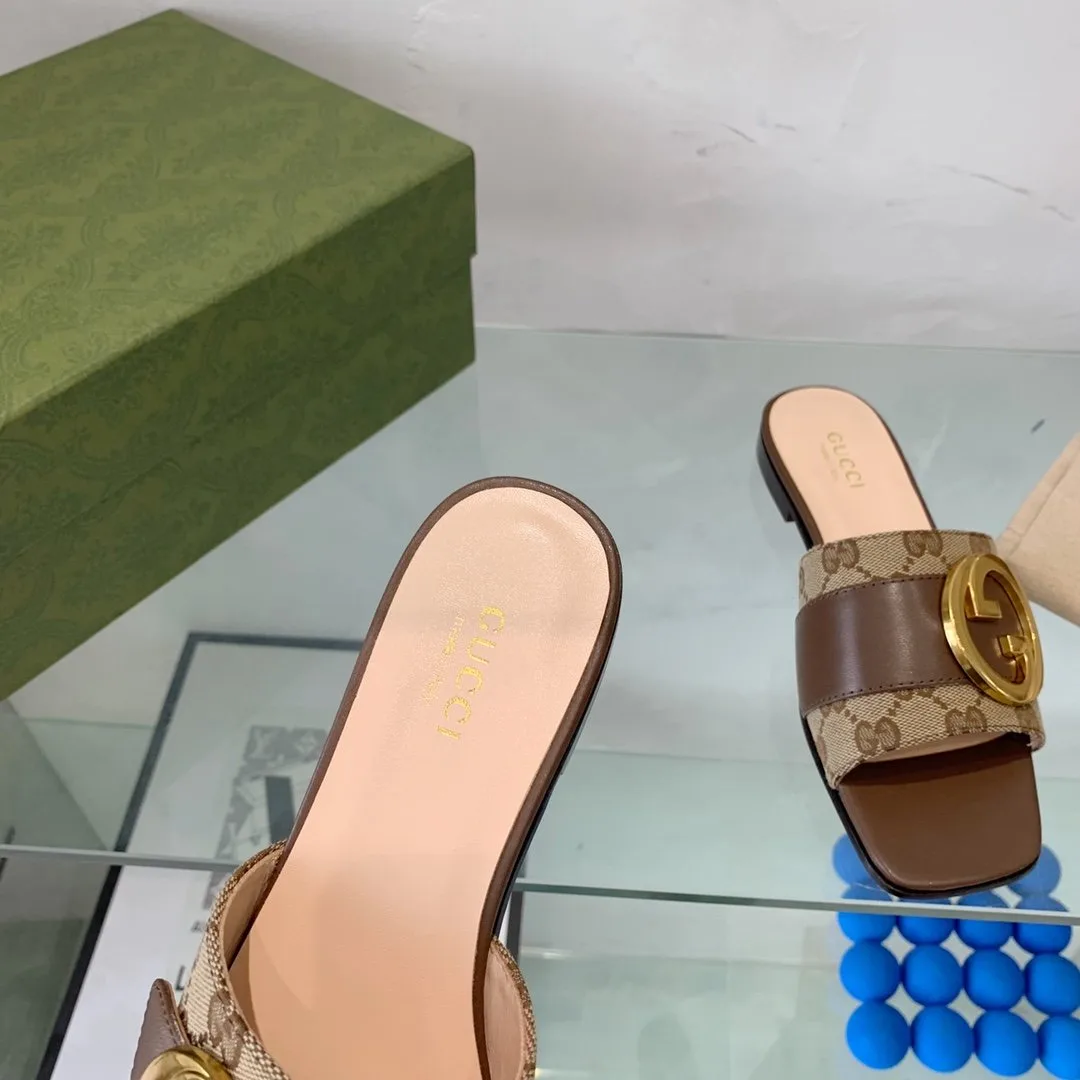 Gucci Blondie Matelasse Canvas Slide Sandal Red - Image 3