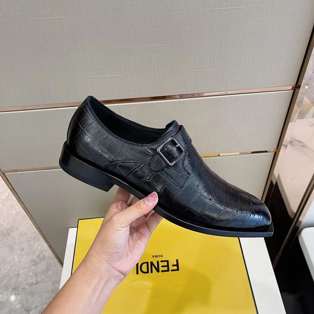 Fendi Force Monk Strap Shoes Black - Image 8