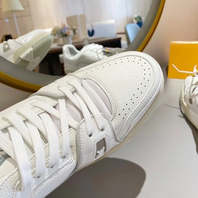 Louis Vuitton Trainer Sneaker Rubber Grain White Virgil Abloh LV 1A8WAX - Image 9