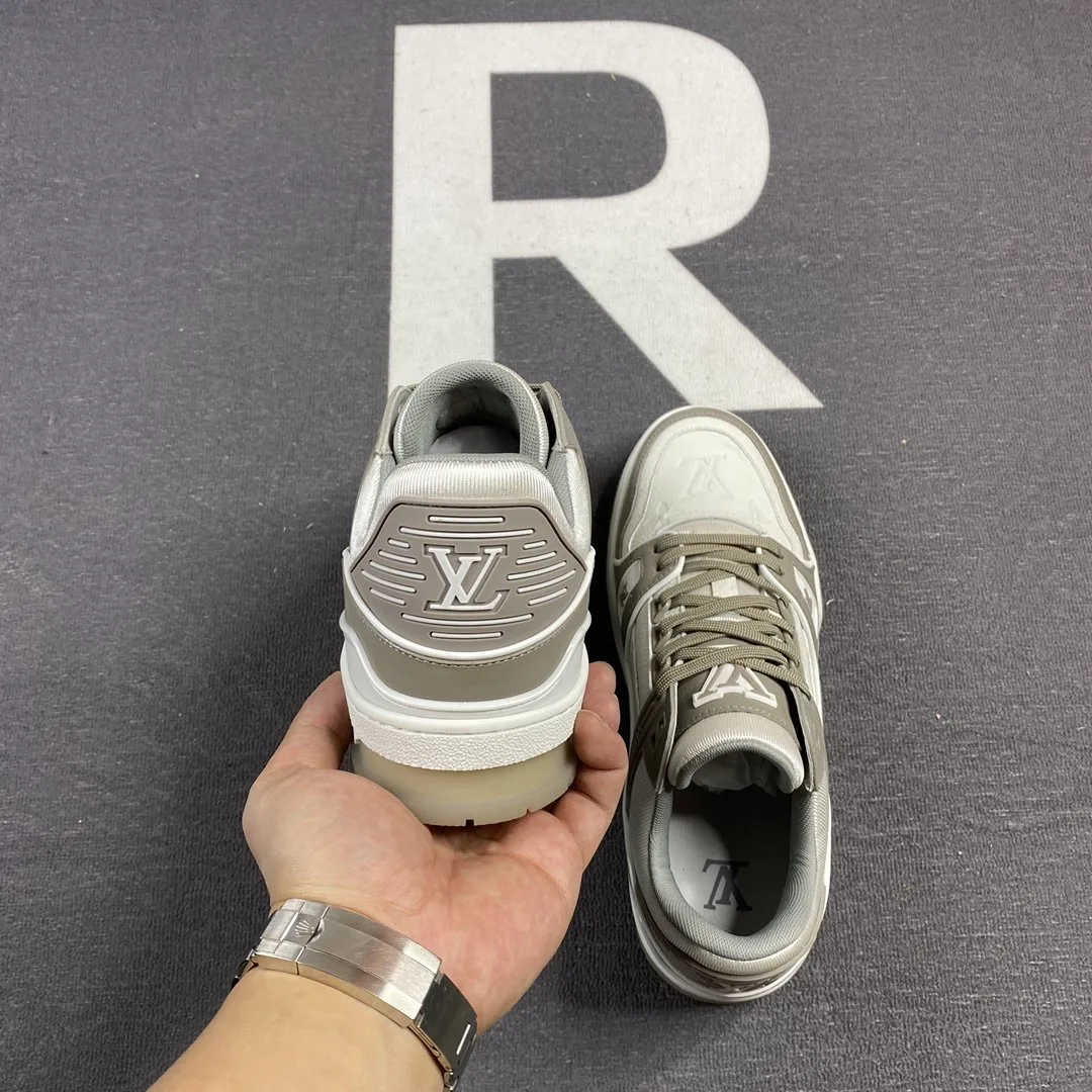 Louis Vuitton Trainer Sneaker Rubber Monogram Grey Virgil Abloh LV 1A9VOS - Image 9