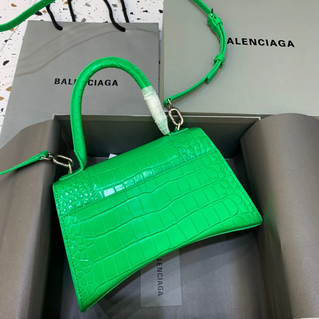 Balenciaga Hourglass Small Handbag In Bright Green - Image 4