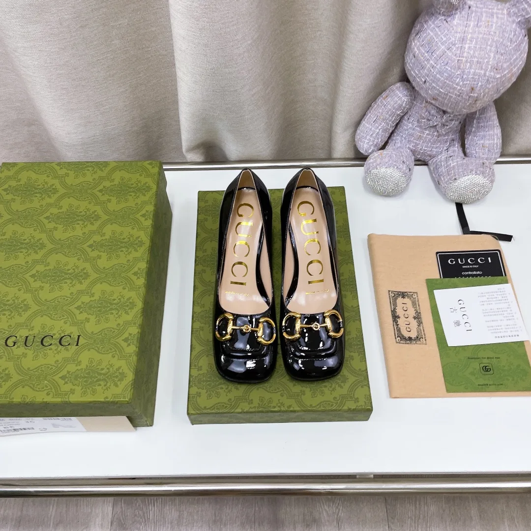 Gucci Women’s Mid-Heel Slingback With Horsebit Black GG - Image 4