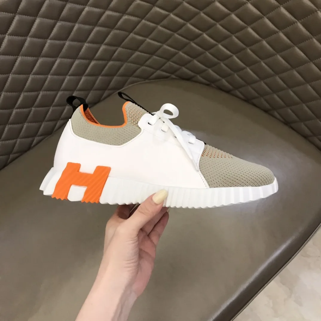 Hermes Depart Sneakers White/ Light Grey - Image 8