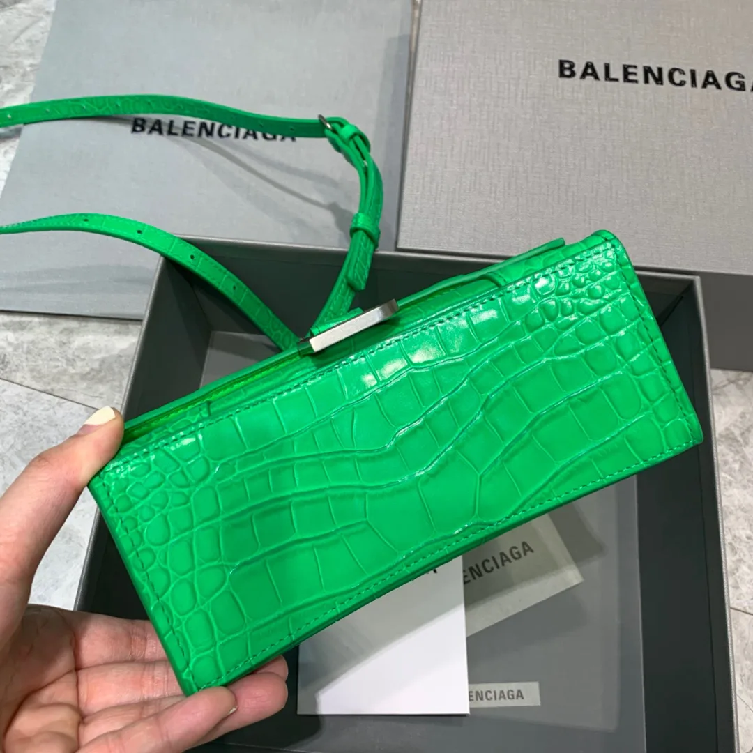 Balenciaga Hourglass XS Handbag In Bright Green - Image 3