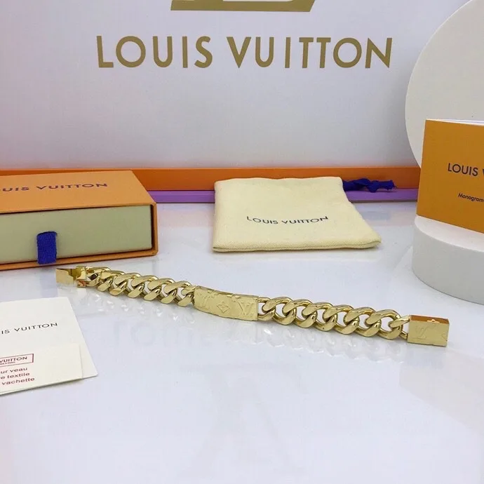 Louis Vuitton Monogram Chain Bracelet Gold Hardware - Image 3