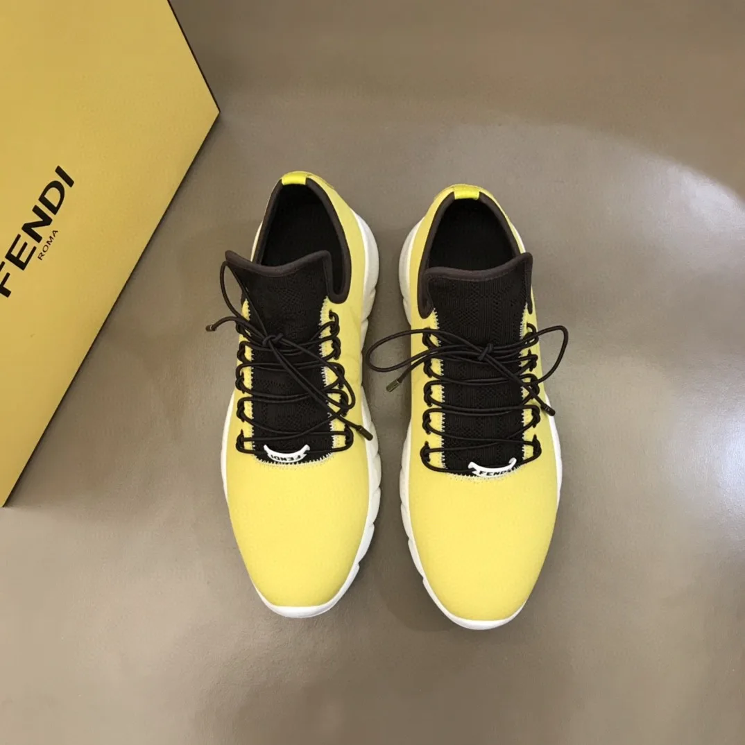 Fendi Force Low Tops Sneakers Light Yellow - Image 7