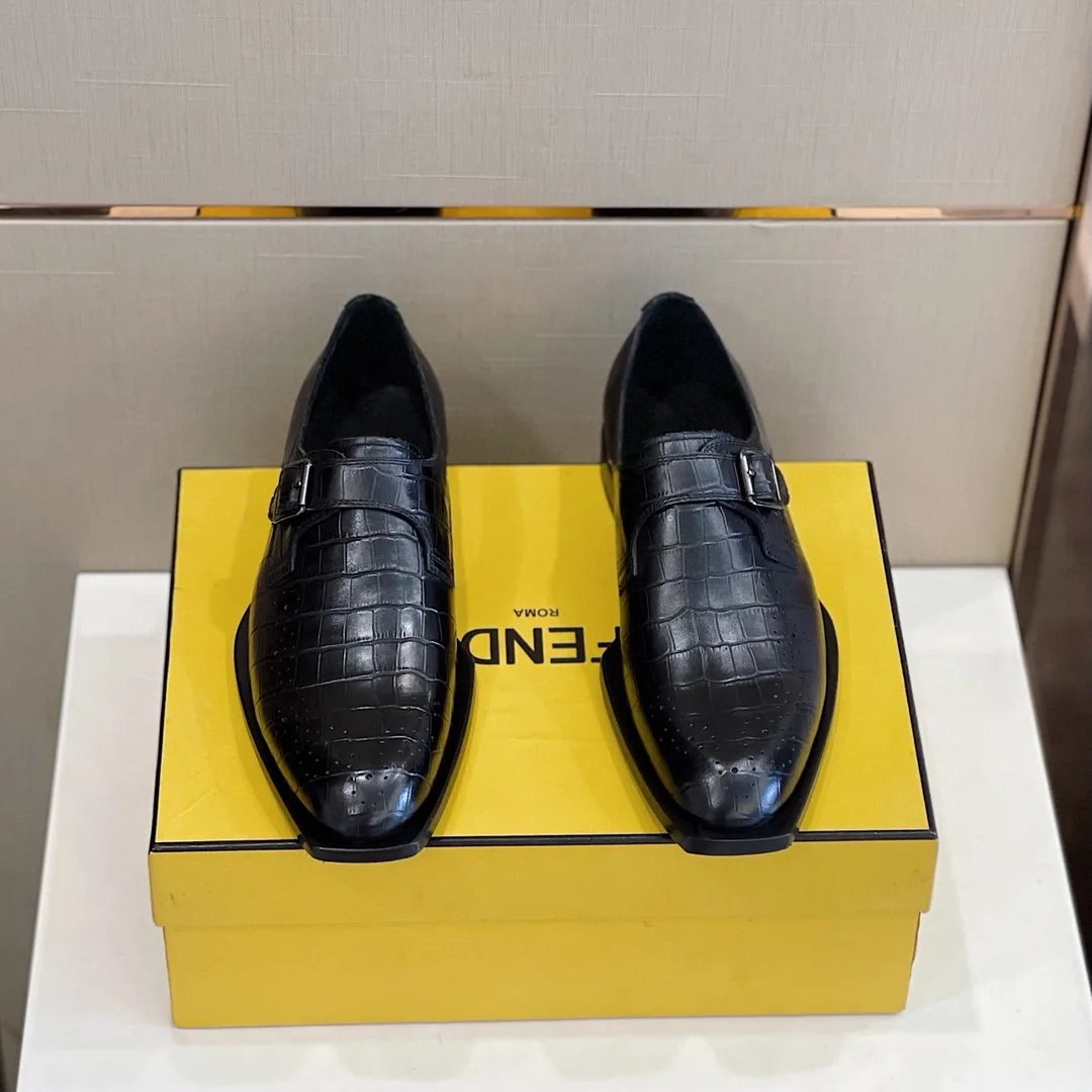 Fendi Force Monk Strap Shoes Black - Image 7