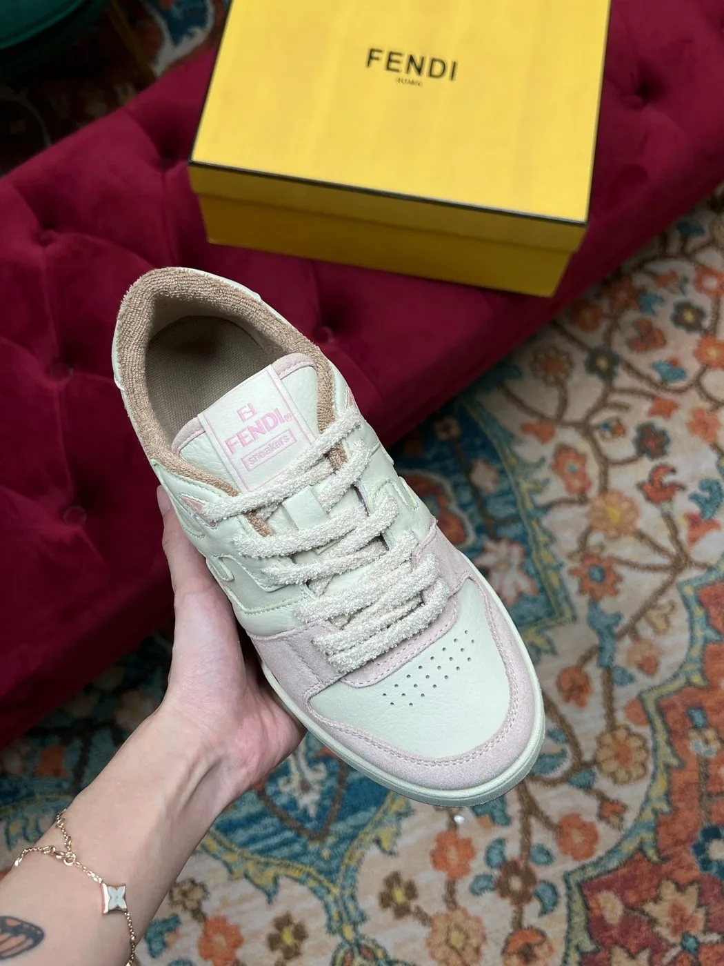 Fendi Match Low Tops In Pink 8E8252AHH2F1FHT - Image 3