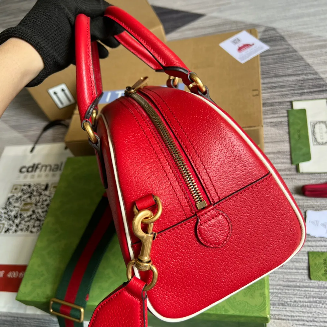 Gucci x Adidas Mini Duffle Bag Red / GG - Image 5