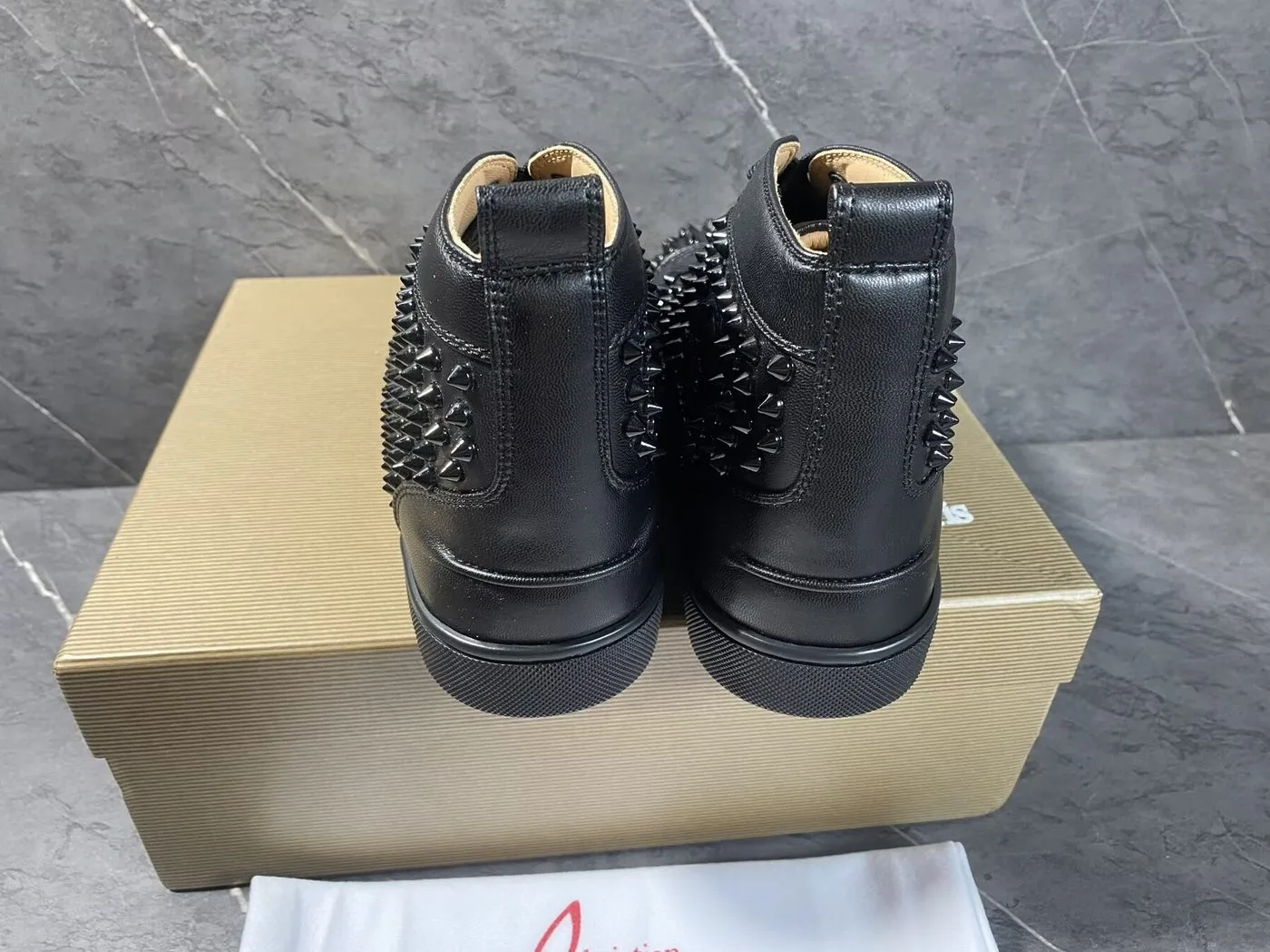 Christian Louboutin Louis Spikes Sneakers Black - Image 3