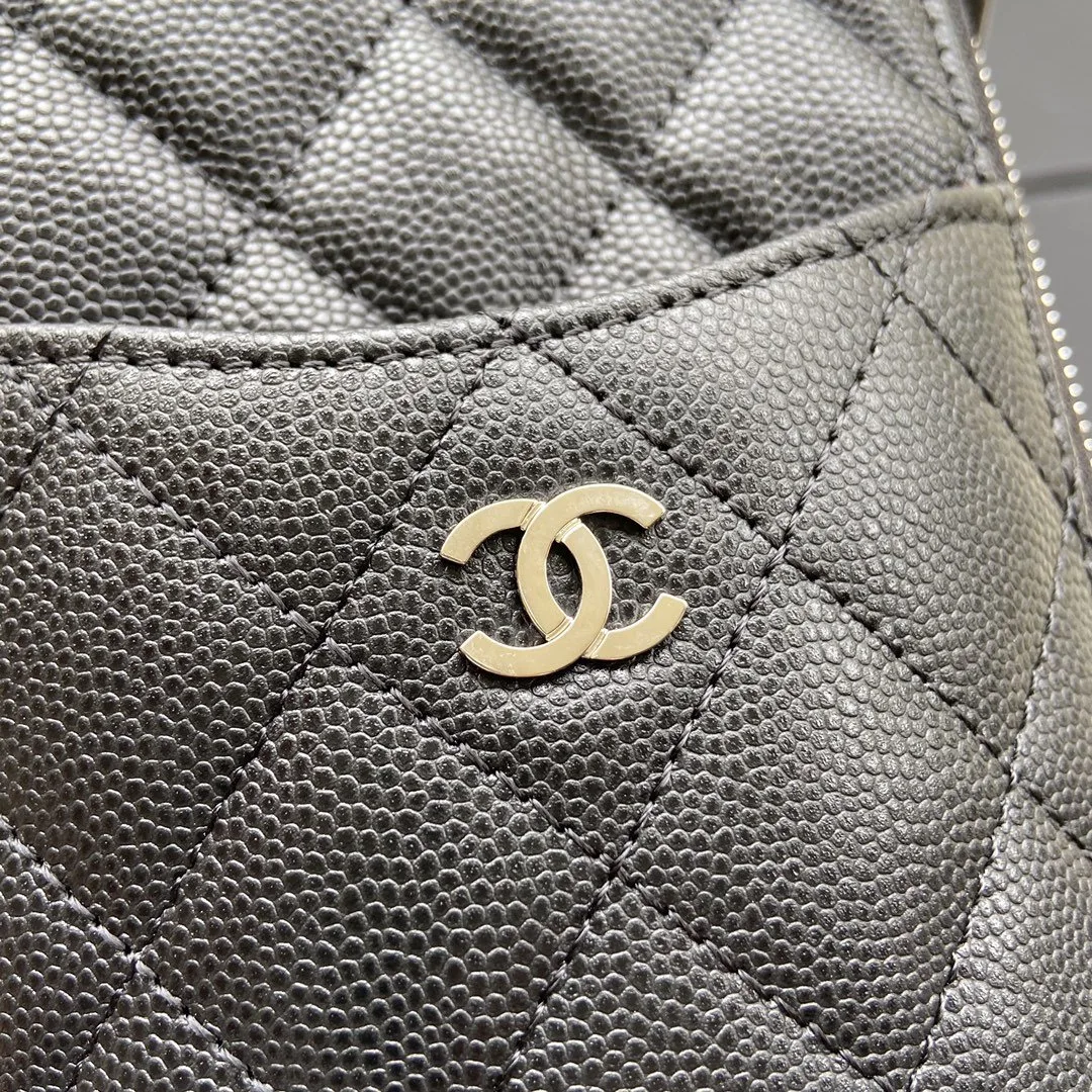 Chanel CO-CO Mini Pouch Wallet / Silver Hardware Black - Image 4