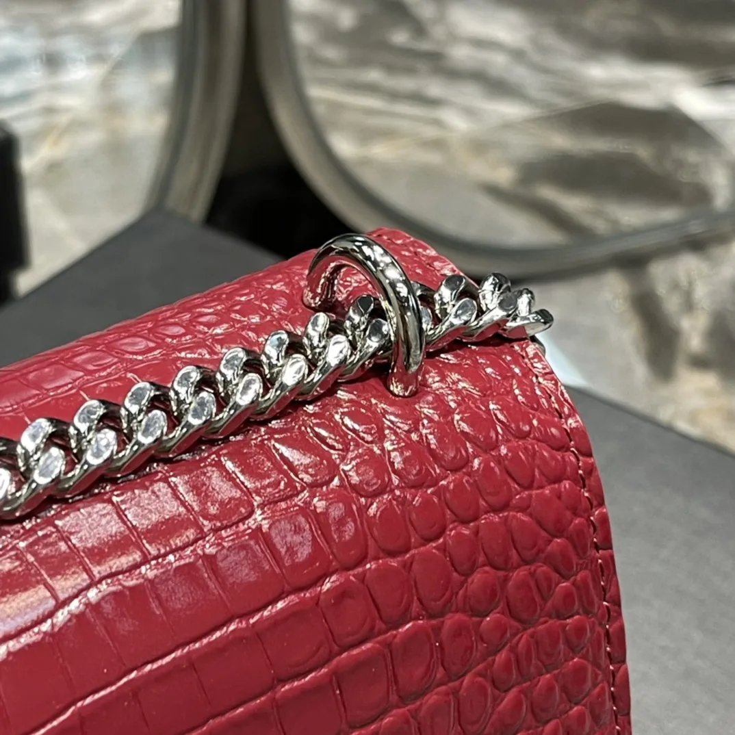 Saint Laurent Sunset Medium Chain Bag Red / YSL - Image 6