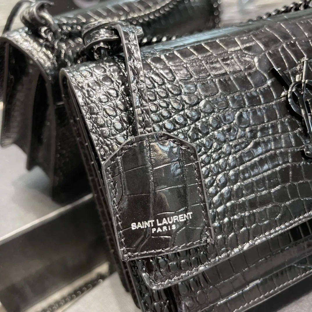 Saint Laurent Sunset Medium Chain Bag Black / YSL - Image 6