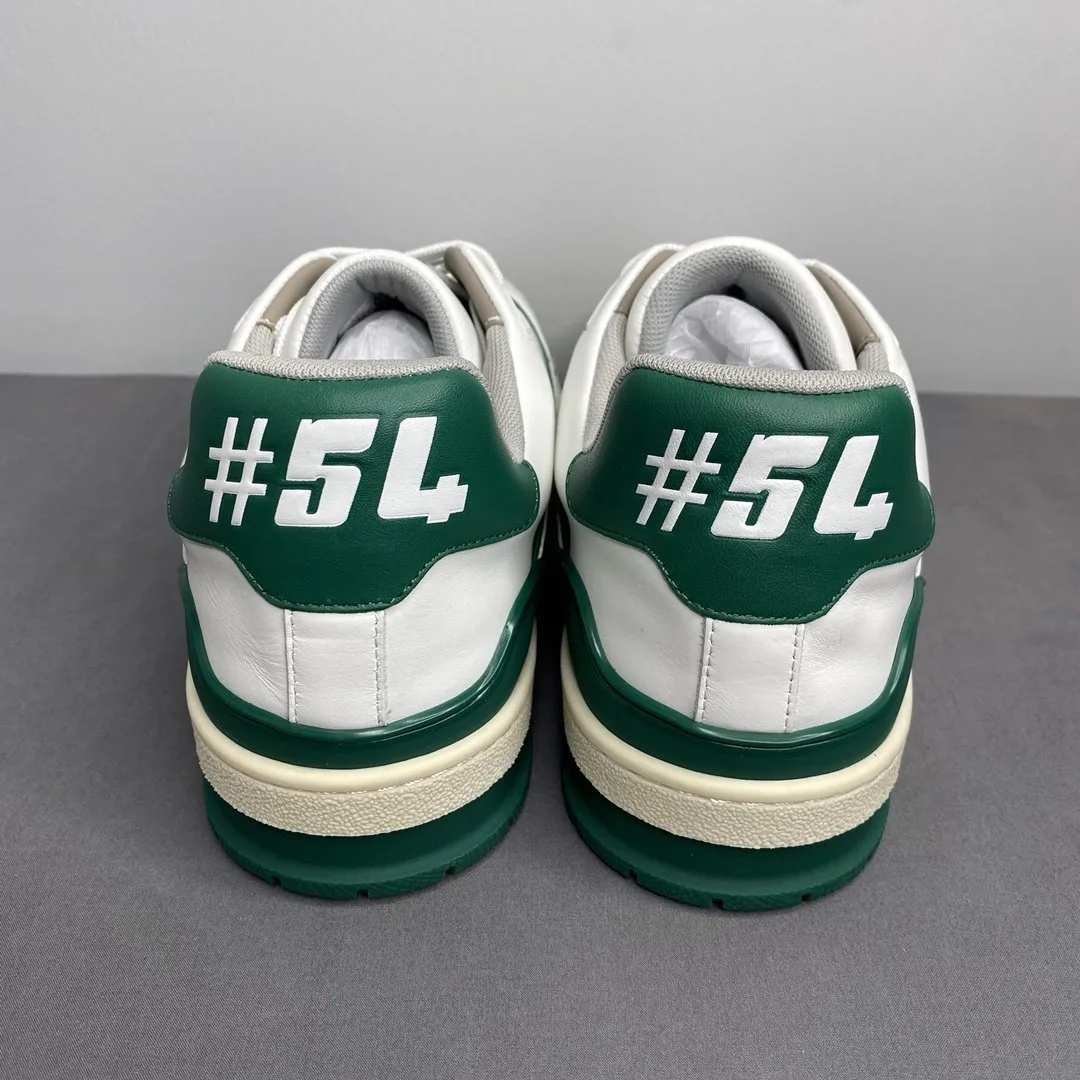 Louis Vuitton Trainer Sneaker Mix Of Materials White/Green - Image 9