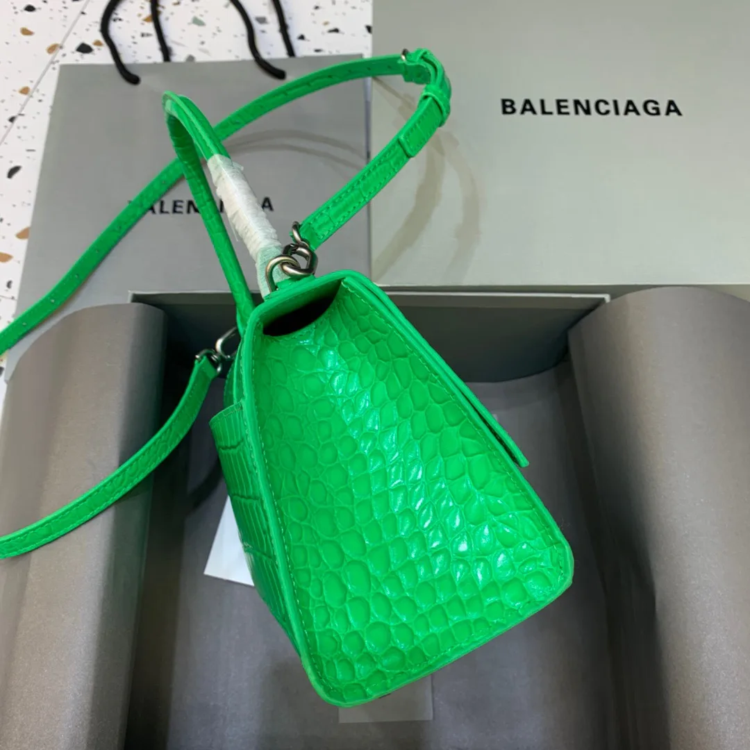 Balenciaga Hourglass Small Handbag In Bright Green - Image 5