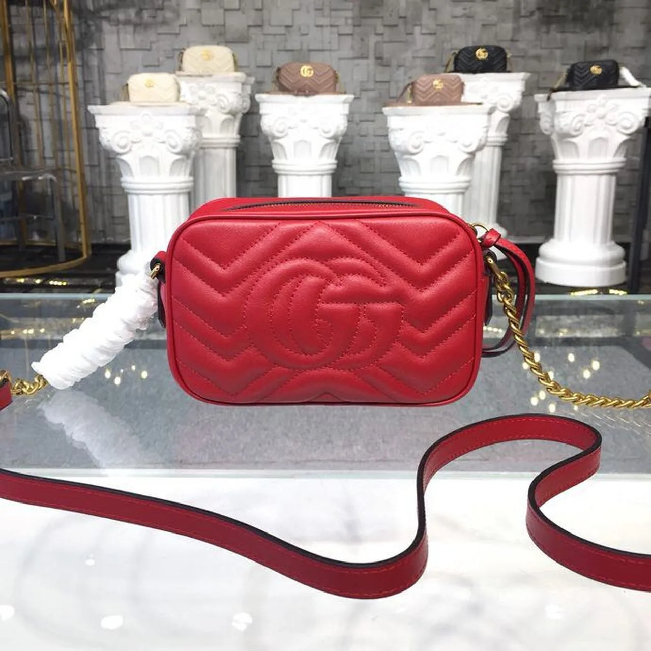 Gucci GG Marmont Matelassé Mini Bag Black Matelassé Chevron / - Image 3