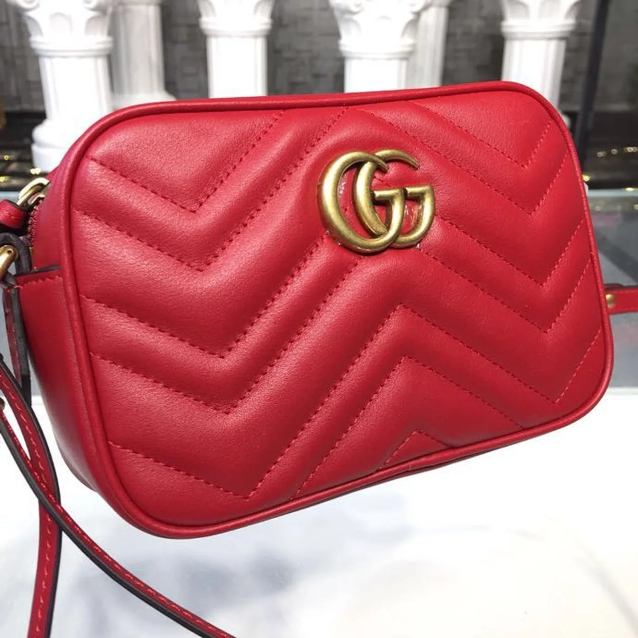 Gucci GG Marmont Matelassé Mini Bag Black Matelassé Chevron / - Image 5