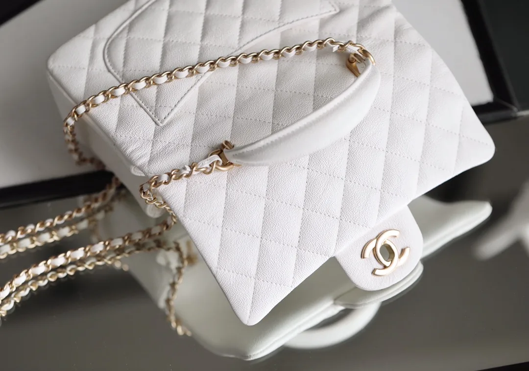 Chanel Flap Bag Small Crossbody / White Gold Hardware - Image 7
