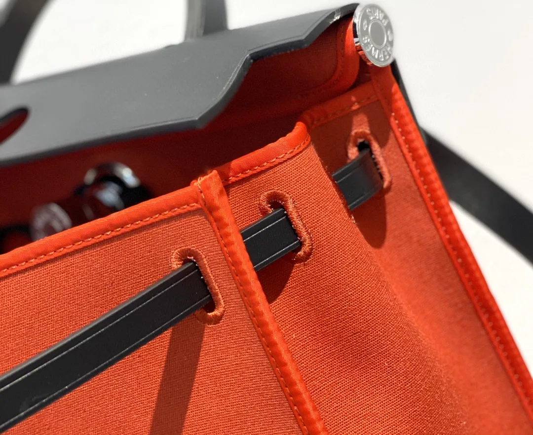 Hermes Herbag Zip Bag Red, Silver Toned Hardware Bag - Image 7