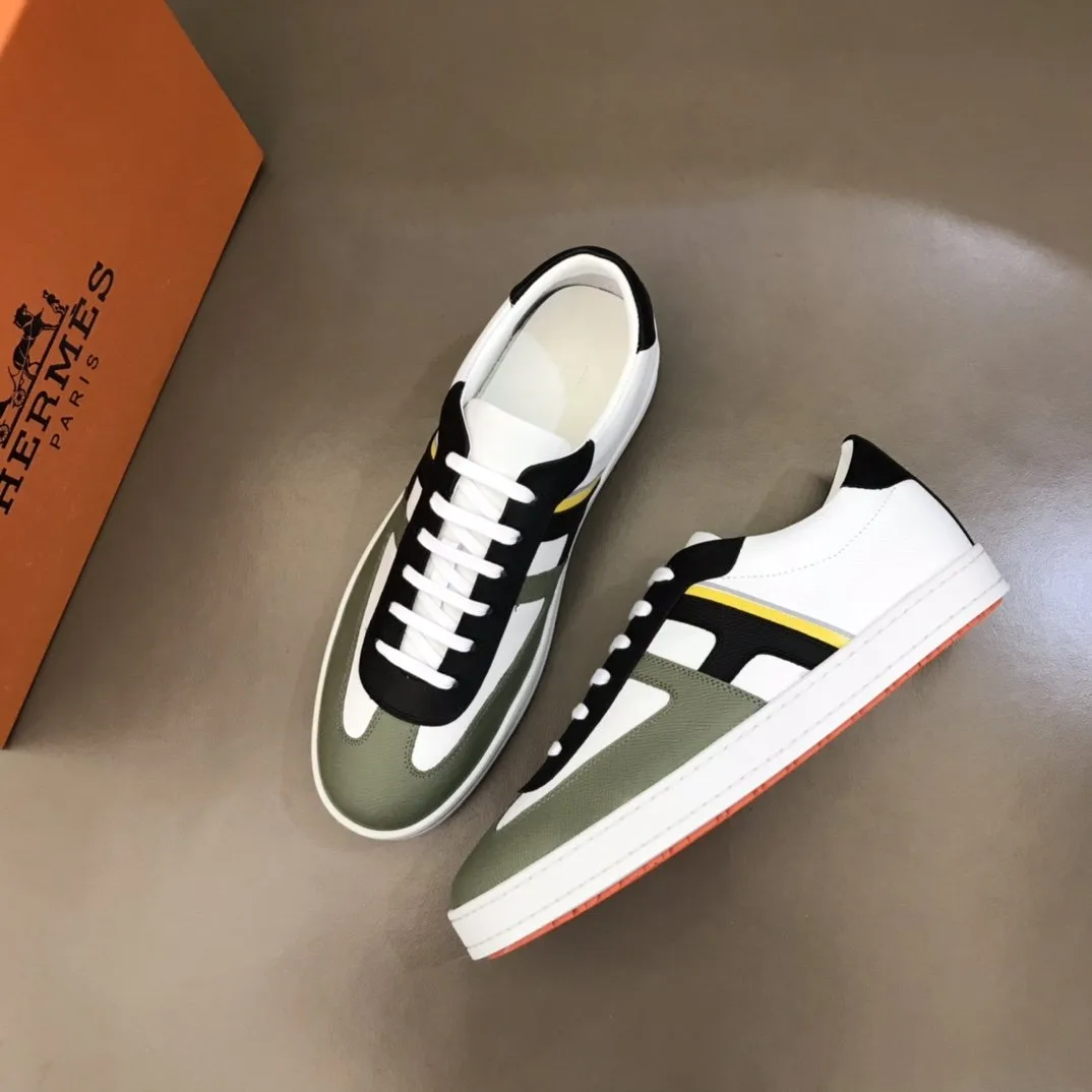 Hermes Boomerang Sneaker White/Green/Black - Image 6