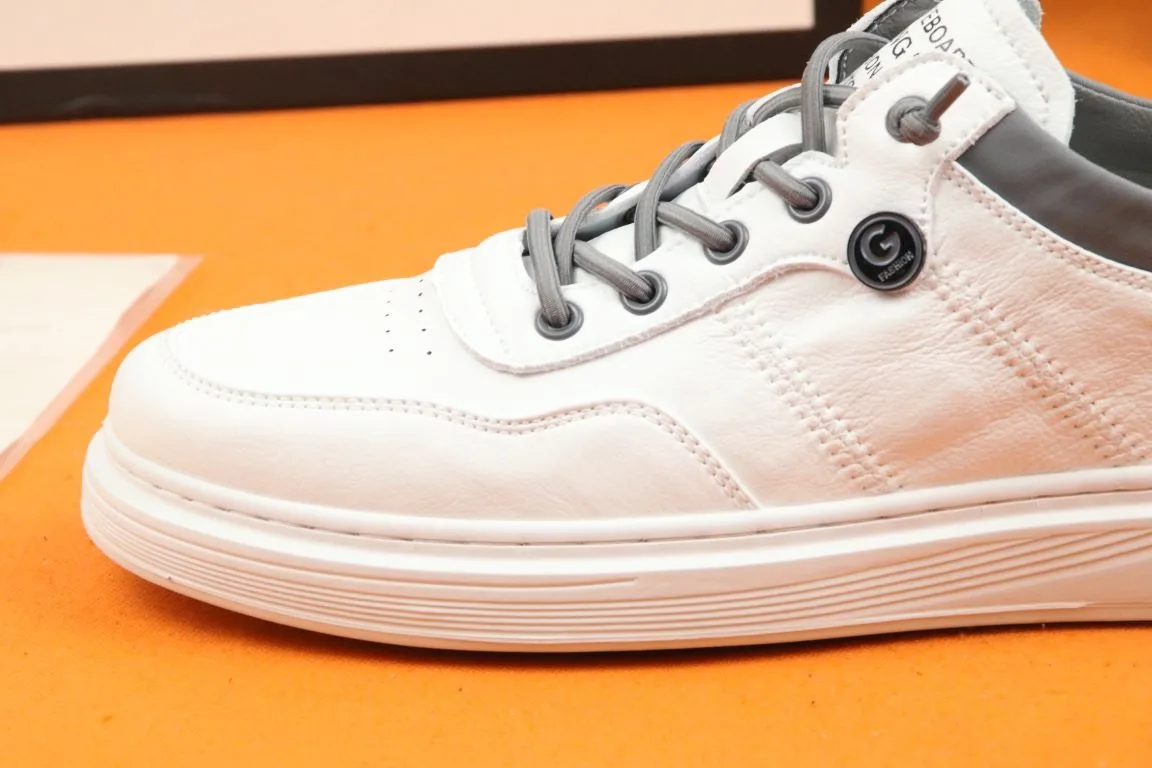 Jieshou x Gucci Men’s Sneakers Breathable Spring Autumn Winter White And Gray - Image 6