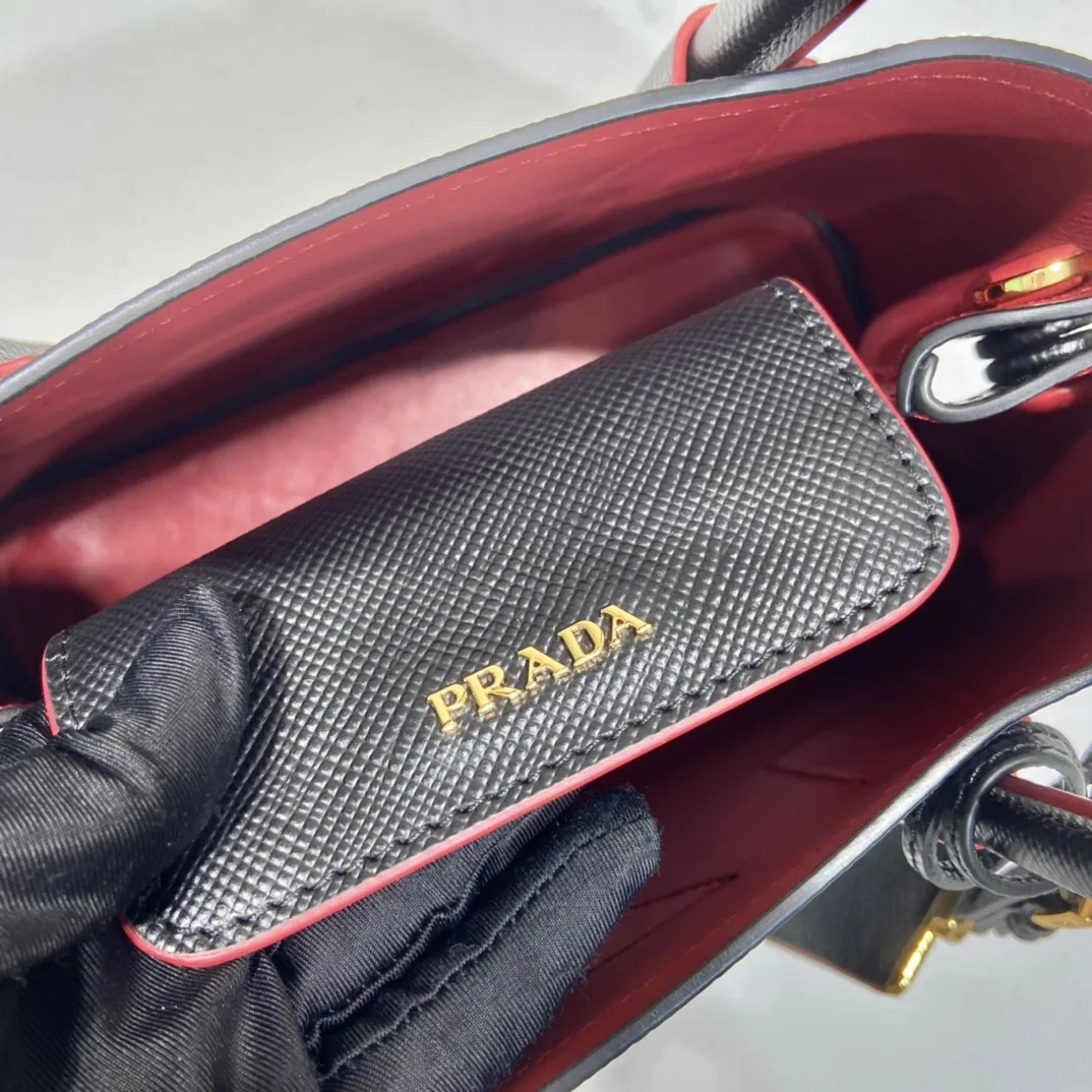 Prada Double Saffiano Mini Bag Black - Image 6
