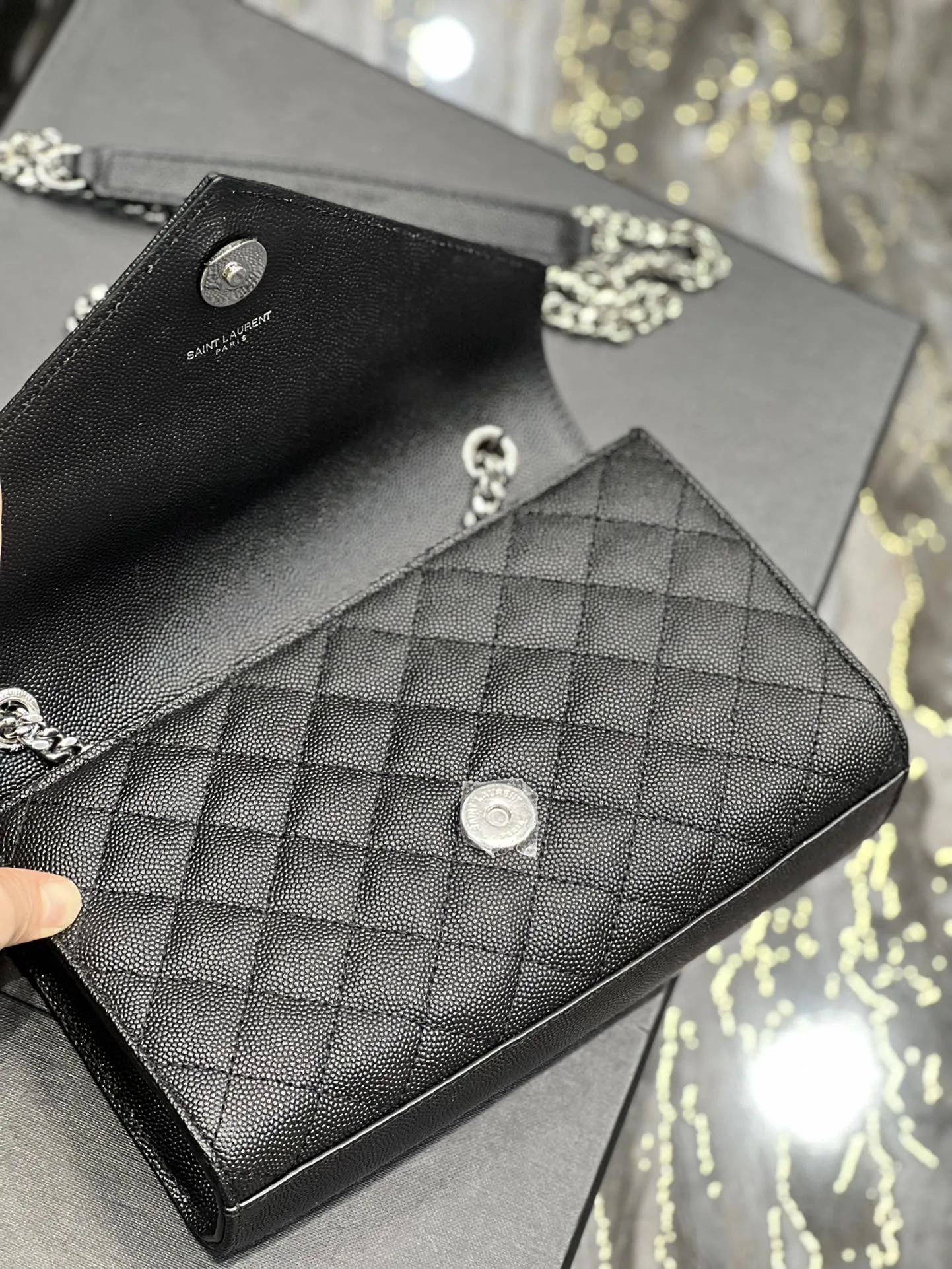 Saint Laurent Small Bag Black In Mix Matelasse / YSL - Image 7