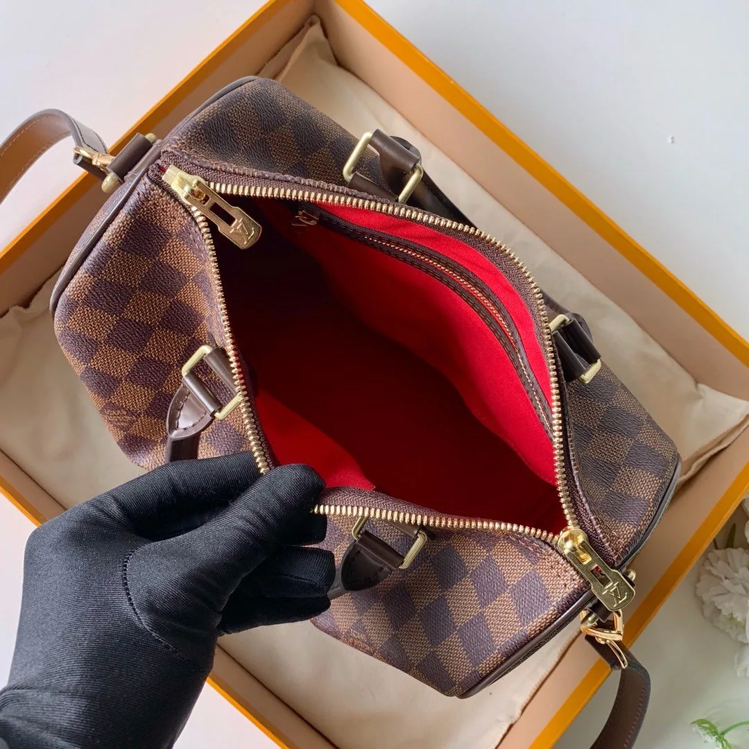 Louis Vuitton Speedy Bandouliere 25 Top Handle Bag / Brown Gold Hardware - Image 6
