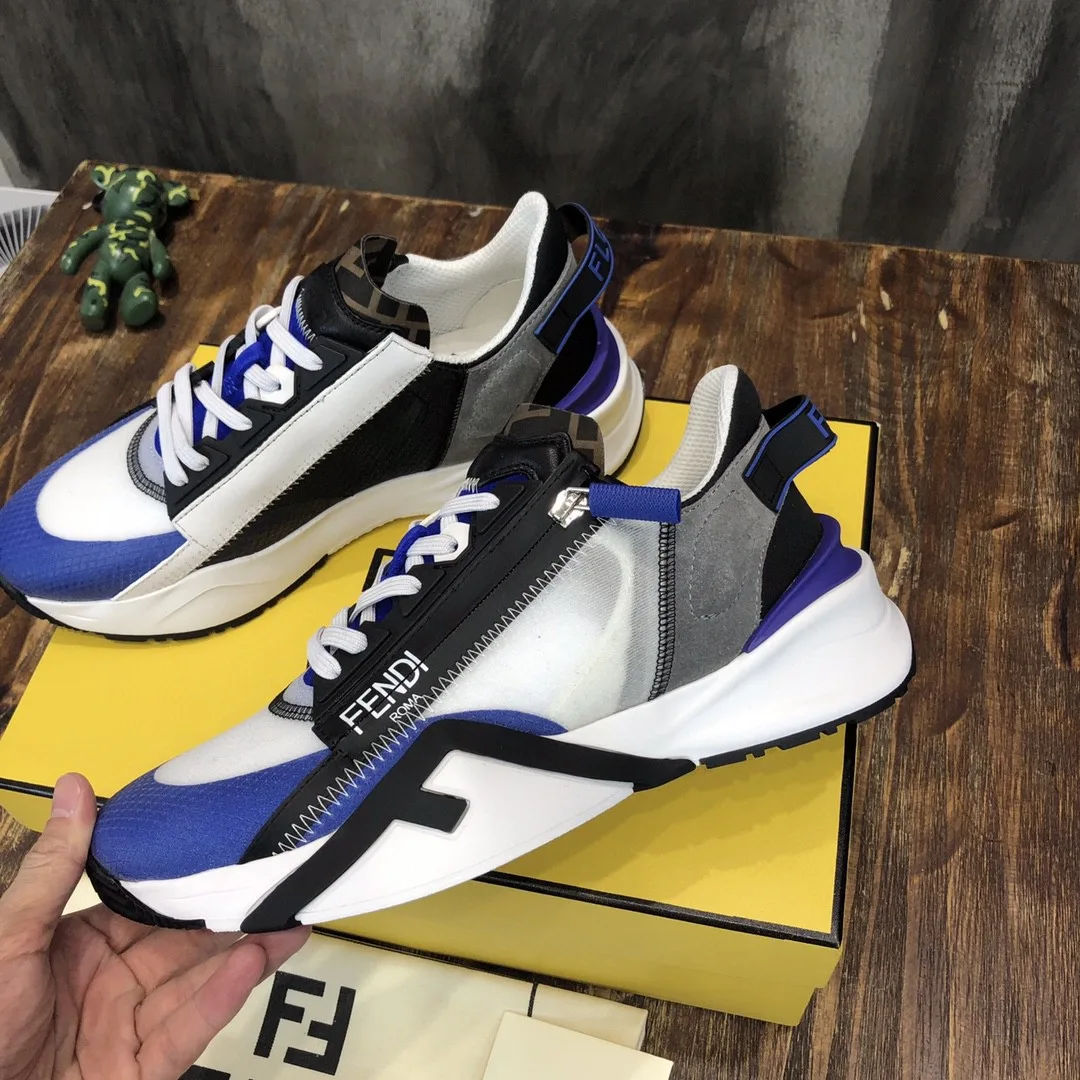 Fendi Flow Sneakers Blue 7E1453 - Image 4