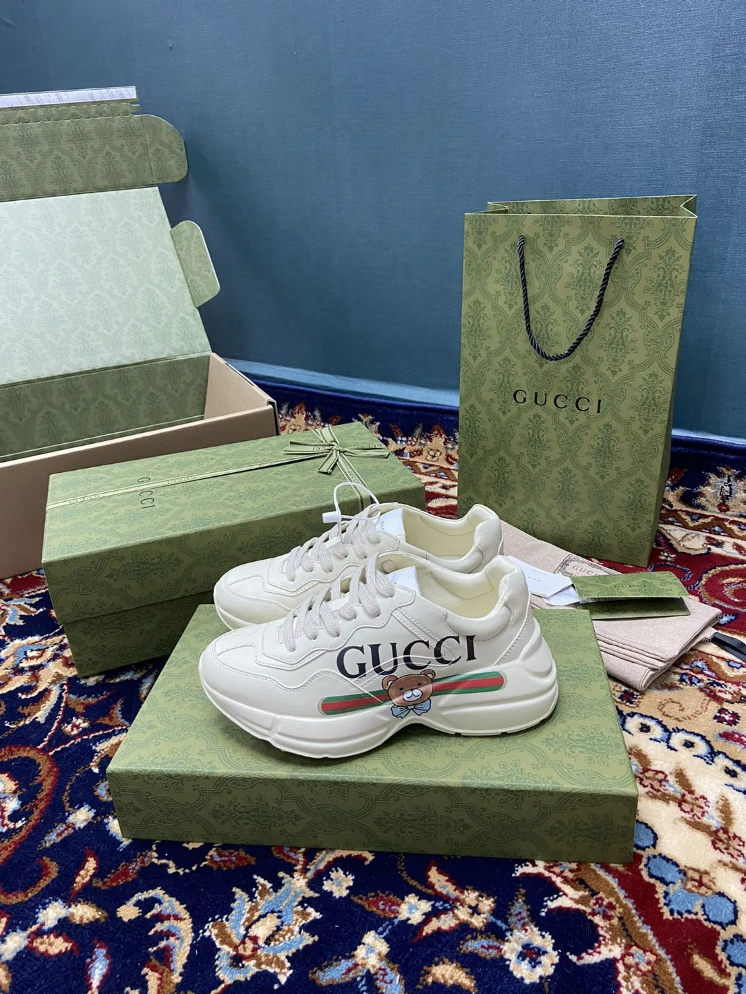 Alternative view of Gucci KAI x Gucci Rhyton Sneaker White Ivory