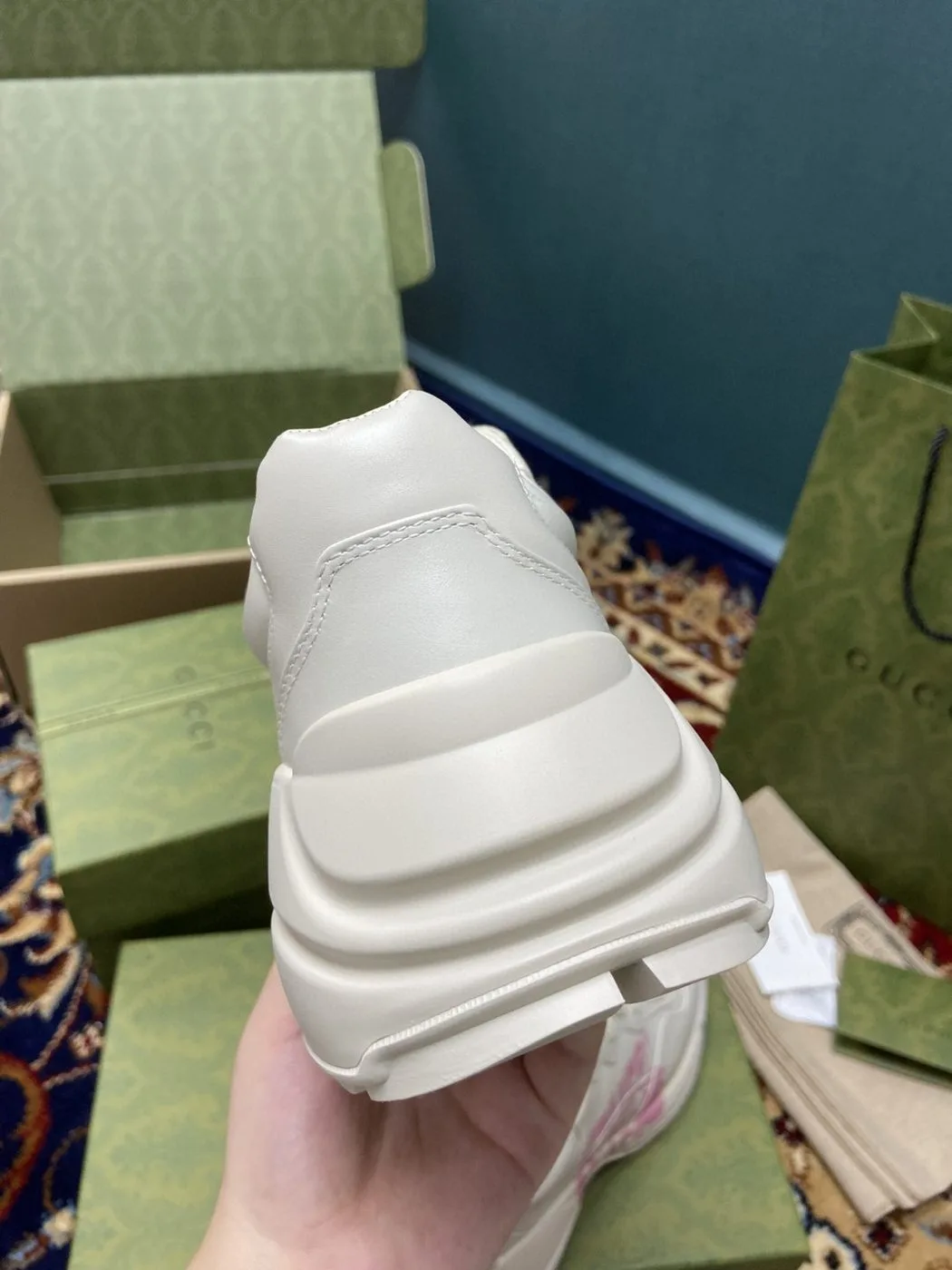 Gucci Women’s Rhyton Sneakers With Lemon Gucci White Ivory - Image 3
