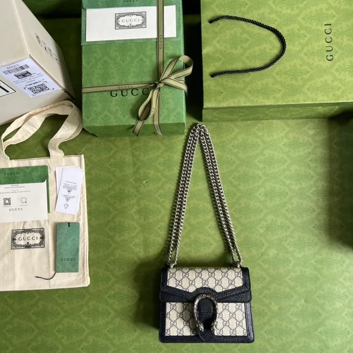 Gucci Dionysus Mini Bag Beige And Blue GG Supreme Canvas / - Image 3