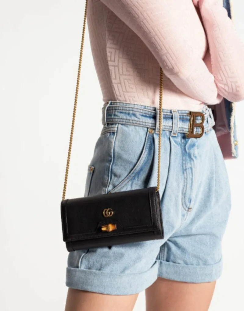 Alternative view of Gucci Diana Chain Wallet With Bamboo Black , / GG