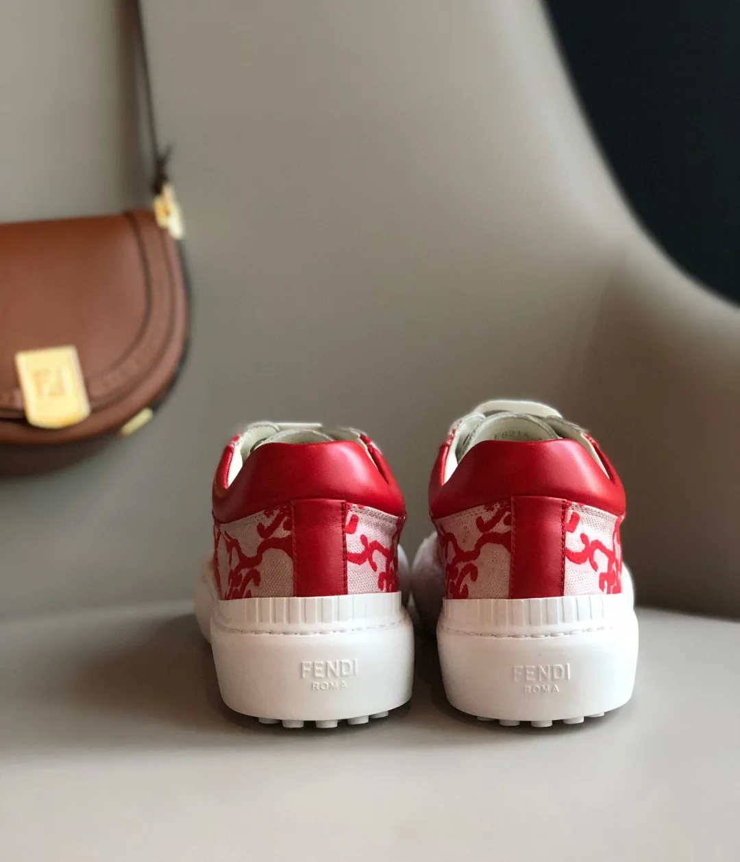 Fendi Force Low Tops Sneakers Red 7E1520 - Image 3