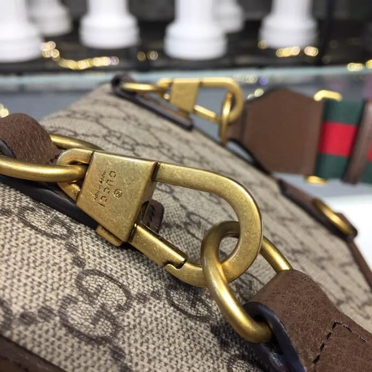 Gucci Neo Vintage Small Messenger Bag Beige/Ebony GG Supreme Canvas With Brown / - Image 6