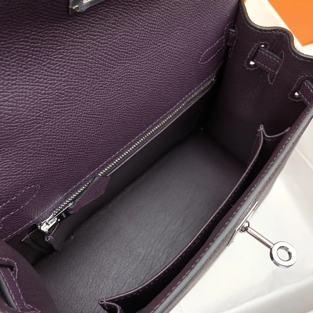 Alternative view of Hermes Kelly 25 Sellier Epsom Dark Purple Bag