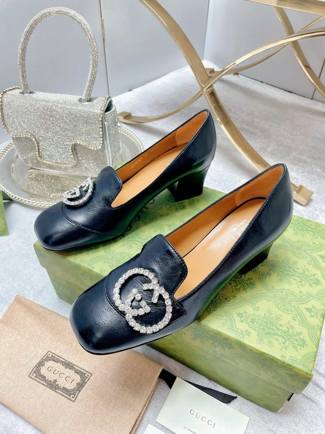 Alternative view of Gucci Women’s Mid-Heel Pump With GG Logo Black