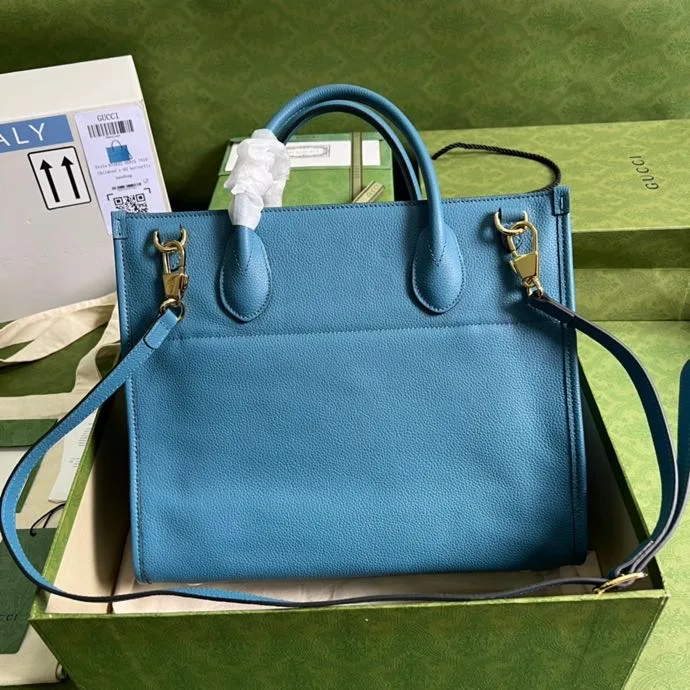 Gucci Small tote With Gucci Logo Blue / GG - Image 5